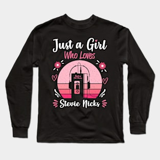 Just A Girl Who Loves Stevie Nicks Retro Headphones Long Sleeve T-Shirt